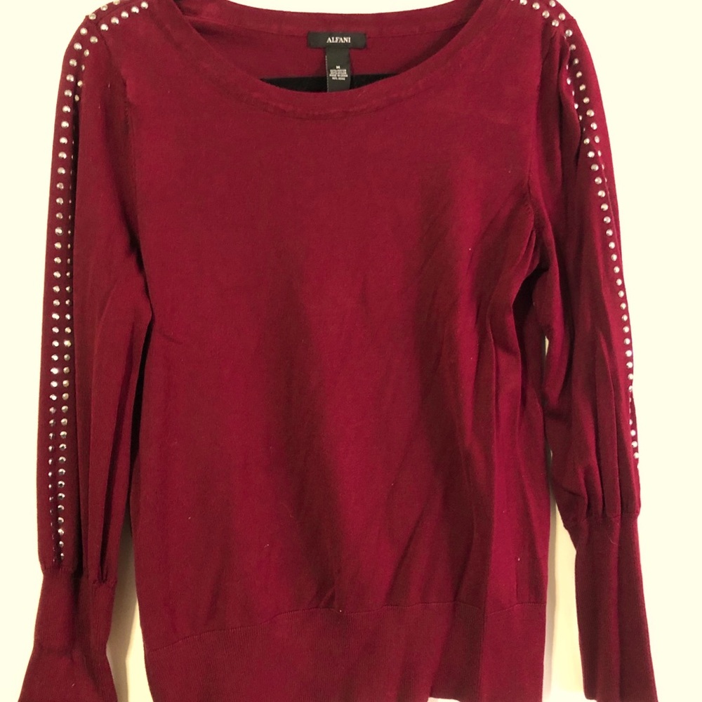 *2 for $10* Maroon Beaded Sleeve Blouse